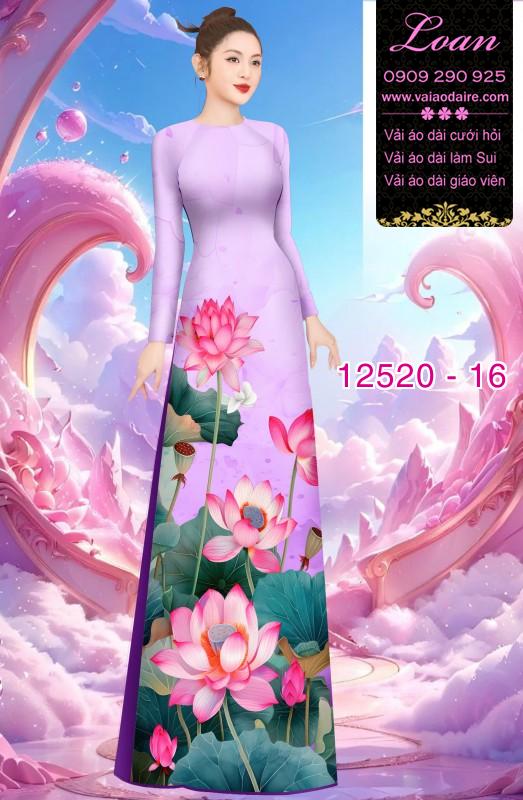 Vải áo dài hoa sen in 3D Vải áo dài hoa sen in 3D