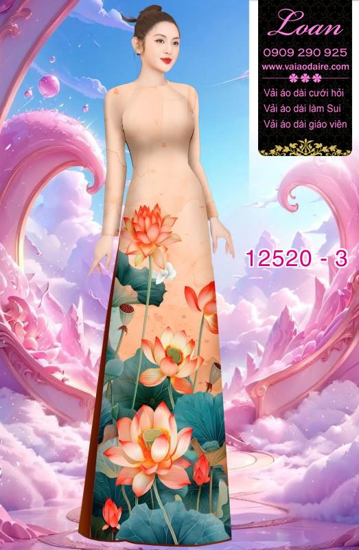 Vải áo dài hoa sen in 3D Vải áo dài hoa sen in 3D