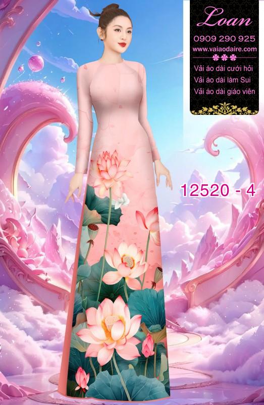 Vải áo dài hoa sen in 3D Vải áo dài hoa sen in 3D