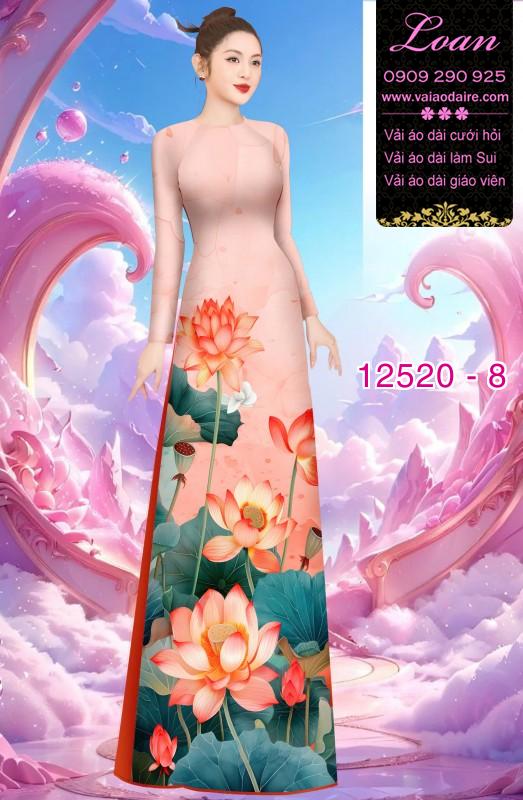 Vải áo dài hoa sen in 3D Vải áo dài hoa sen in 3D