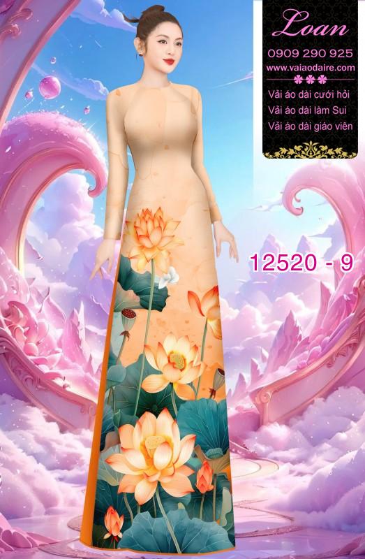 Vải áo dài hoa sen in 3D Vải áo dài hoa sen in 3D