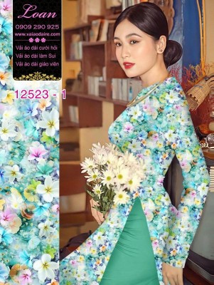 Vải áo dài hoa nhí in 3D-DT 12523