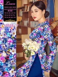 Vải áo dài hoa nhí in 3D