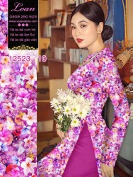 Vải áo dài hoa nhí in 3D