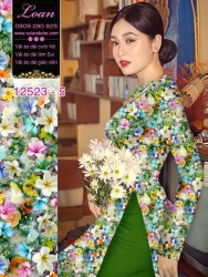 Vải áo dài hoa nhí in 3D