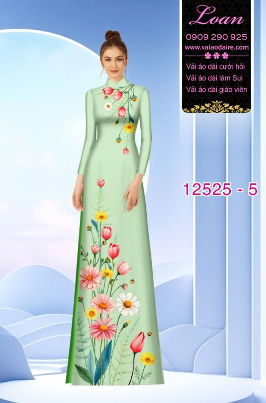 Vải áo dài hoa tulip