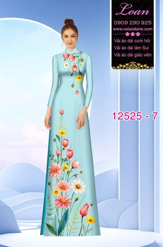 Vải áo dài hoa tulip