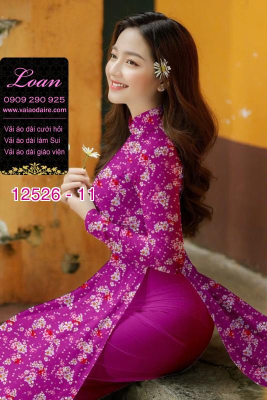 Vải áo dài hoa nhí toàn thân Vải áo dài hoa nhí toàn thân