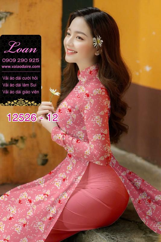 Vải áo dài hoa nhí toàn thân Vải áo dài hoa nhí toàn thân