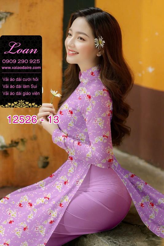 Vải áo dài hoa nhí toàn thân Vải áo dài hoa nhí toàn thân