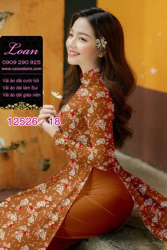 Vải áo dài hoa nhí toàn thân Vải áo dài hoa nhí toàn thân