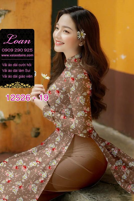 Vải áo dài hoa nhí toàn thân Vải áo dài hoa nhí toàn thân