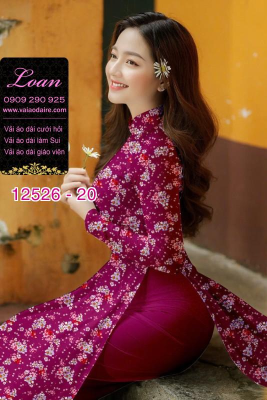 Vải áo dài hoa nhí toàn thân Vải áo dài hoa nhí toàn thân