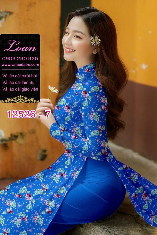 Vải áo dài hoa nhí toàn thân Vải áo dài hoa nhí toàn thân