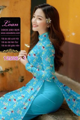 Vải áo dài hoa nhí toàn thân-DT 12526