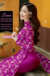 Vải áo dài hoa nhí toàn thân