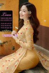 Vải áo dài hoa nhí toàn thân