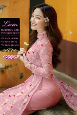 Vải áo dài hoa nhỏ nguyên áo-DT 12527