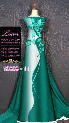 Vải áo dài lụa Mã Não in 3D-DT 12528