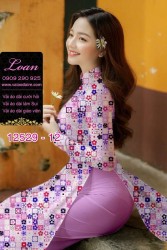 Vải áo dài hoa nhỏ toàn thân