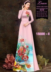 Vải áo dài hoa phượng đỏ