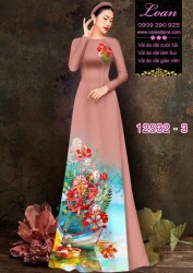 Vải áo dài hoa phượng đỏ