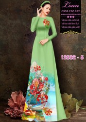 Vải áo dài hoa phượng đỏ