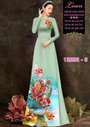 Vải áo dài hoa phượng đỏ