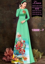Vải áo dài hoa phượng đỏ