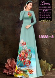 Vải áo dài hoa phượng đỏ