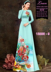 Vải áo dài hoa phượng đỏ