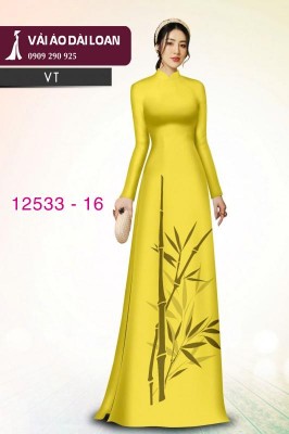 Vải áo dài lụa in 2 da-DT 12533