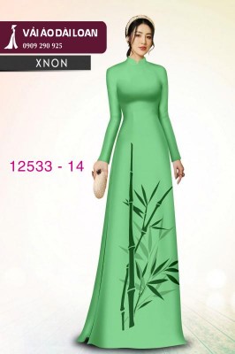 Vải áo dài lụa in 2 da-DT 12533