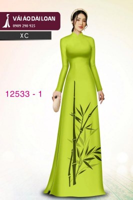 Vải áo dài lụa in 2 da-DT 12533