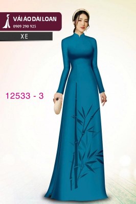 Vải áo dài lụa in 2 da-DT 12533