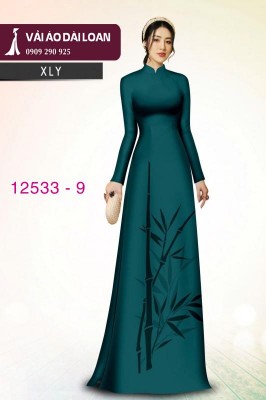 Vải áo dài lụa in 2 da-DT 12533