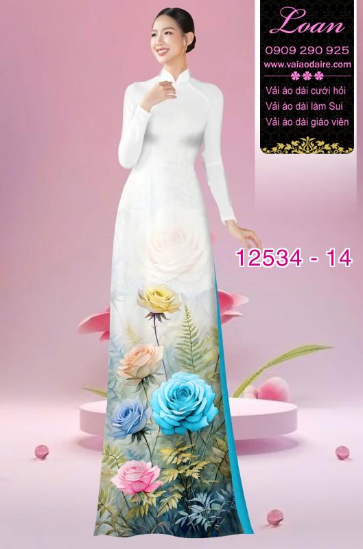 Vải áo dài hoa hồng in 3D Vải áo dài hoa hồng in 3D