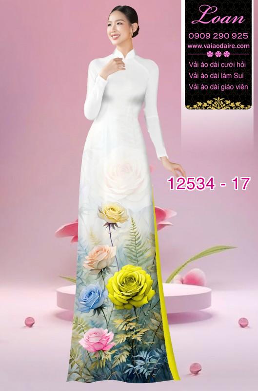 Vải áo dài hoa hồng in 3D Vải áo dài hoa hồng in 3D