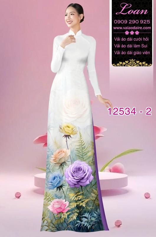 Vải áo dài hoa hồng in 3D Vải áo dài hoa hồng in 3D