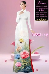 Vải áo dài hoa hồng in 3D