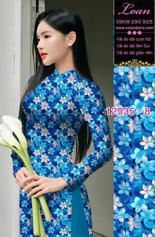 Vải áo dài hoa nhỏ nguyên áo