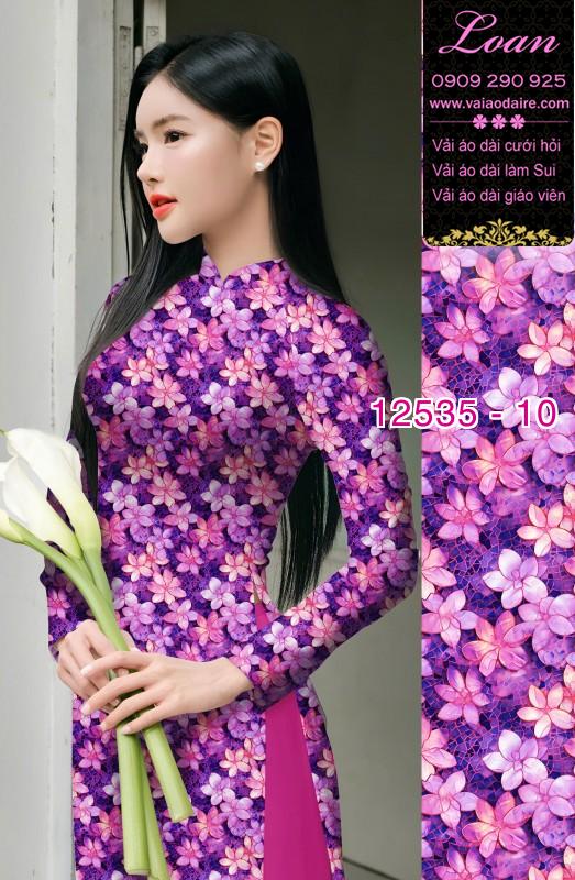Vải áo dài hoa nhỏ nguyên áo
