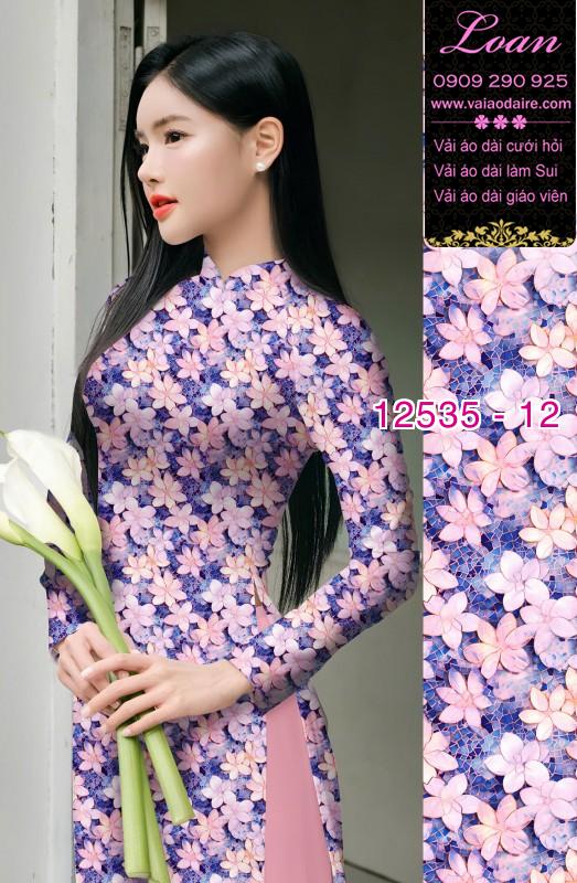Vải áo dài hoa nhỏ nguyên áo
