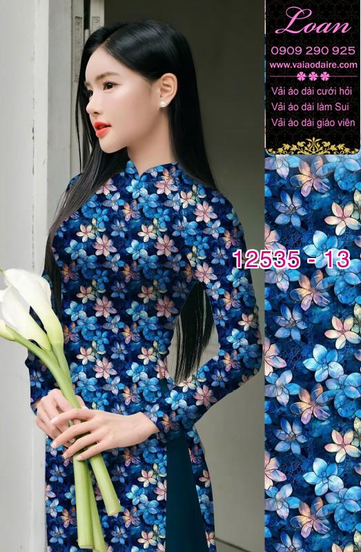 Vải áo dài hoa nhỏ nguyên áo