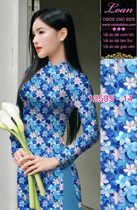 Vải áo dài hoa nhỏ nguyên áo