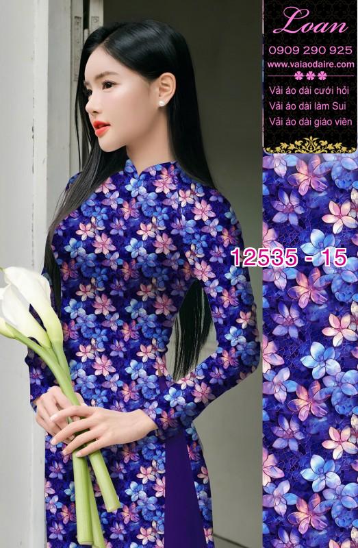 Vải áo dài hoa nhỏ nguyên áo