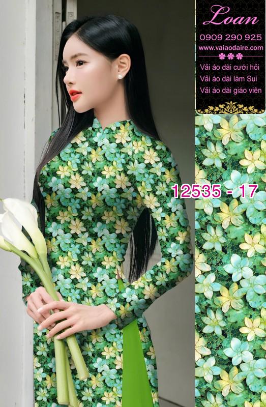 Vải áo dài hoa nhỏ nguyên áo