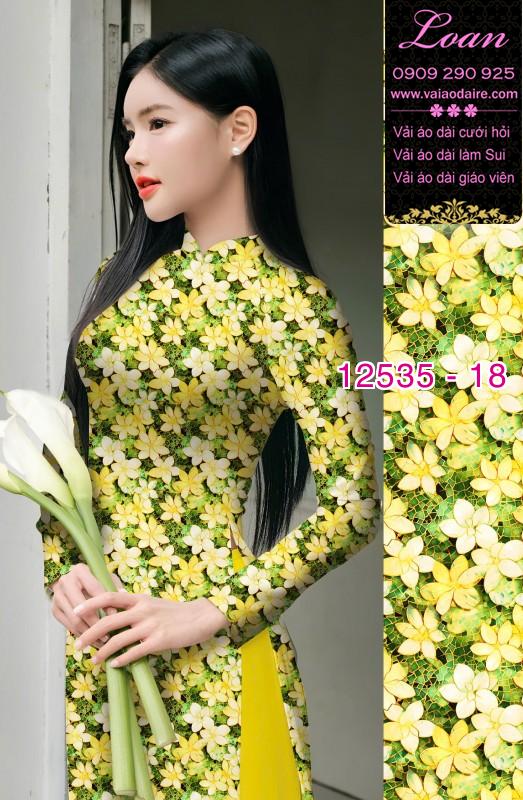 Vải áo dài hoa nhỏ nguyên áo