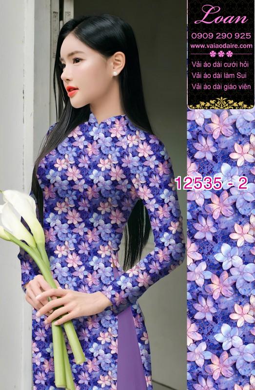 Vải áo dài hoa nhỏ nguyên áo