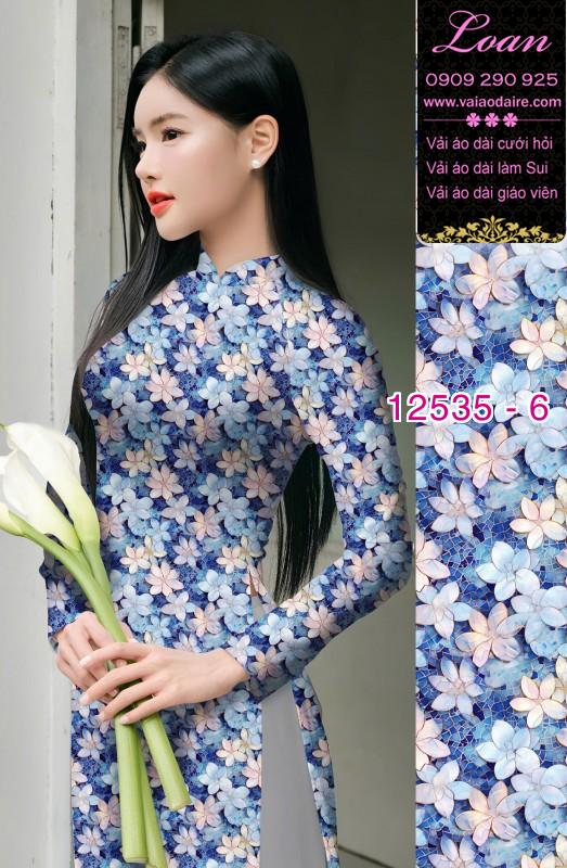 Vải áo dài hoa nhỏ nguyên áo